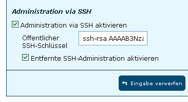 [SSH-Zugang aktivieren]