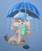 [Hund im Regen]